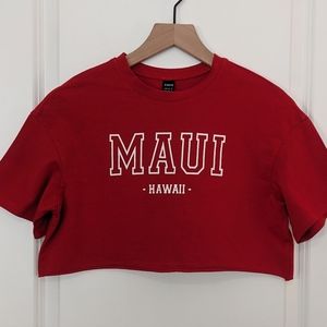 Maui Hawaii Red Cropped Tshirt Size XS